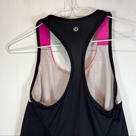 Lululemon Cardio Kick Racerback Tank In Pinkelicious / Parfait Pink / Black - Picture 4 of 5